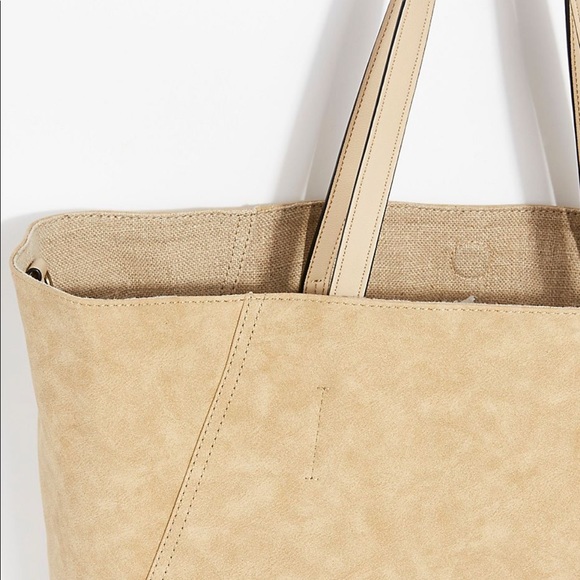 NWT Free People reversible linen tote - Picture 2 of 7